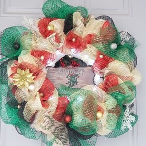 Mistletoe Christmas Wreath for Front Door